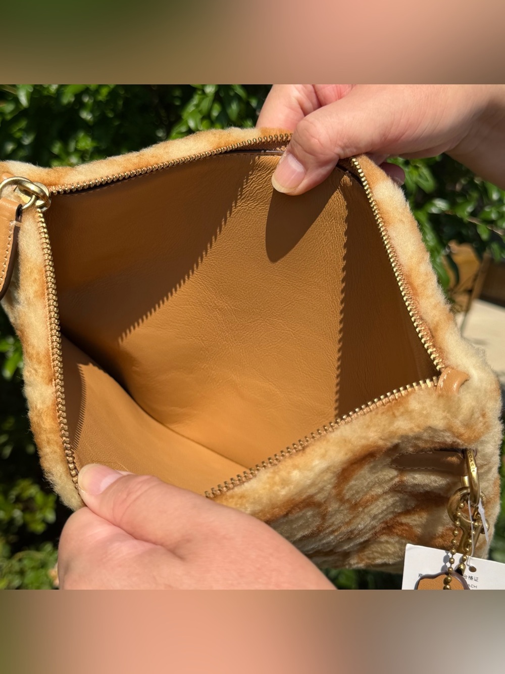 NWT COACH CHARTER POUCH IN SIGNATURE SHEARLING (CC157) - Picture 9 of 11